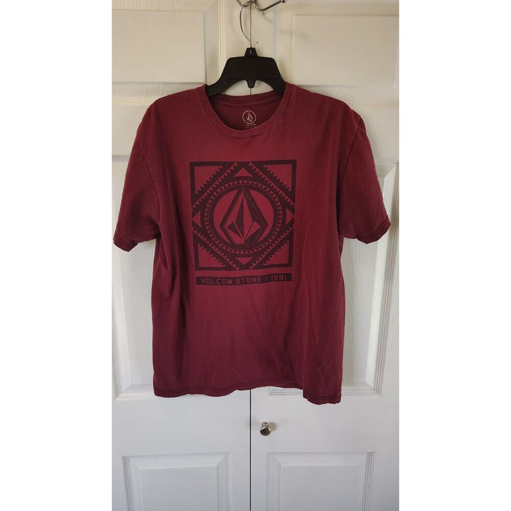 Volcom Stone 1991 Burgundy Graphic T-Shirt Large